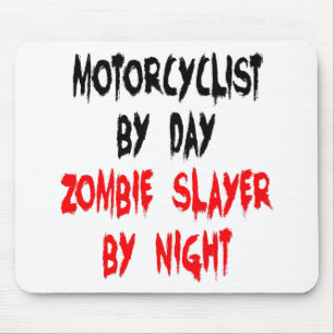 Zombie Slayer Motorradfahrer Mousepad