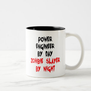 Zombie Slayer Power Engineer Zweifarbige Tasse