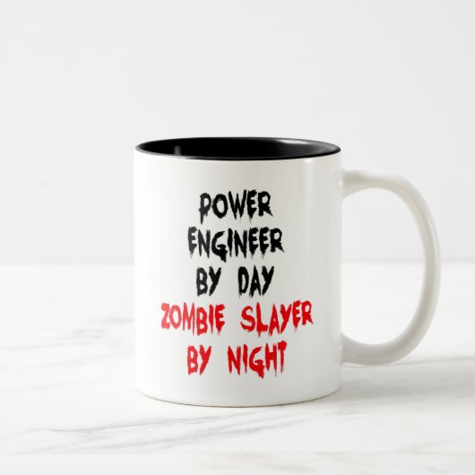Zombie Slayer Power Engineer Zweifarbige Tasse (Rechts)