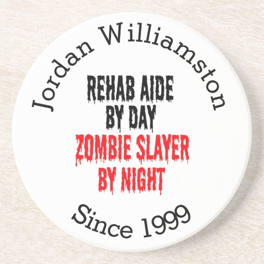 Zombie Slayer Rehab Aide Getränkeuntersetzer (Vorne)