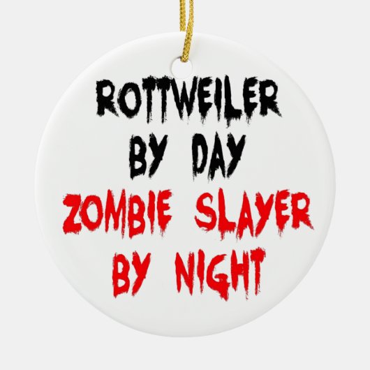 Zombie Slayer Rottweiler Dog Keramik Ornament (Vorne)