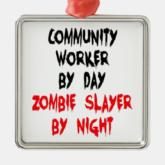 Zombie Slayer Silbernes Ornament (Vorne)