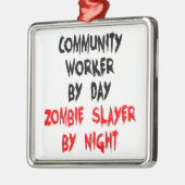 Zombie Slayer Silbernes Ornament (Links)