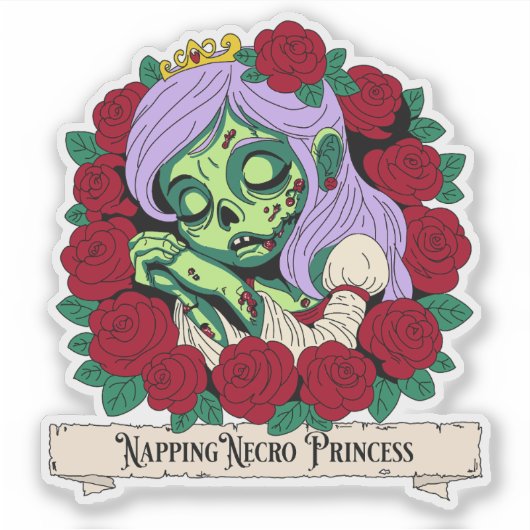 Zombie Sleeping Beauty Aufkleber (Vorderseite)