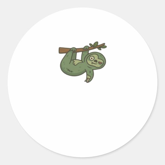 Zombie Sloth Classic T - Shirt Runder Aufkleber (Vorderseite)