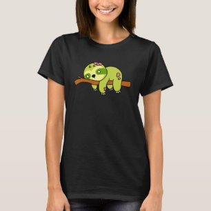 Zombie Sloth Halloween Niedliches Tiermonster Graf T-Shirt