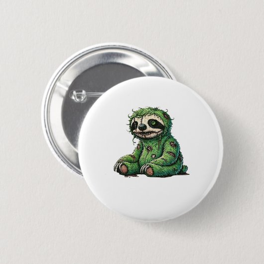 Zombie Sloth Halloween Zombie Sloth Zombie Lover C Button (Vorne & Hinten)