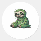 Zombie Sloth Halloween Zombie Sloth Zombie Lover C Runder Aufkleber (Vorderseite)
