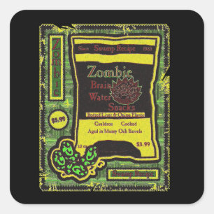 Zombie Snacks Quadratischer Aufkleber