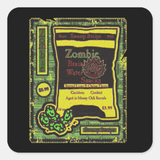 Zombie Snacks Quadratischer Aufkleber