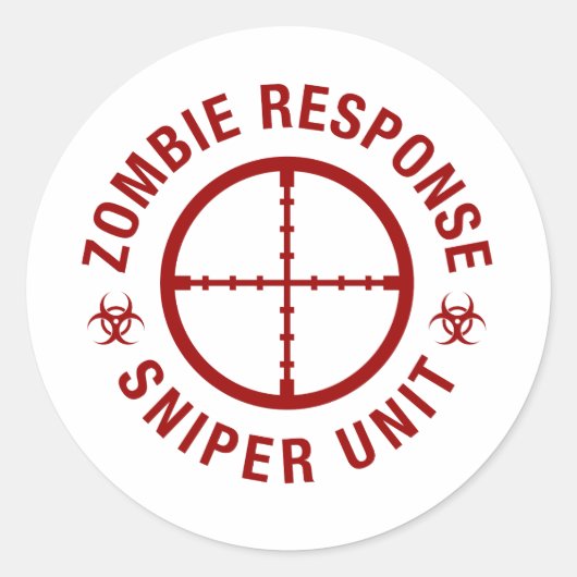 Zombie Sniper Runder Aufkleber (Vorderseite)
