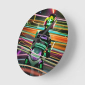 Zombie Space Disco Runde Wanduhr (Winkel)