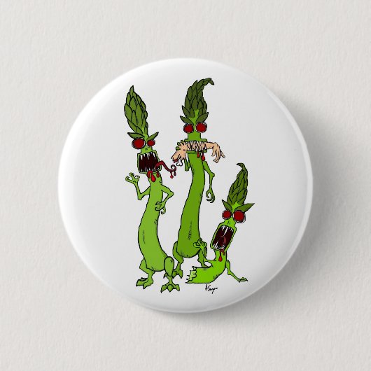 Zombie-Spargel-Knopf Button (Vorderseite)