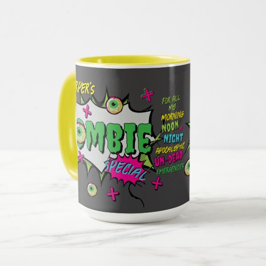 Zombie Special Ghoulishly Fun Personalized Tasse (Vorderseite Links)