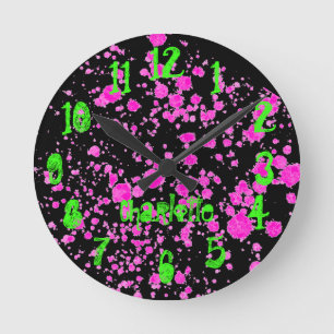 Zombie-Spritzer Kid's Neon Wall Runde Wanduhr