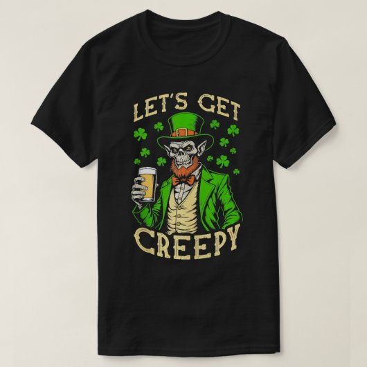 Zombie St Patricks Day Funny Beer lässt sich Creep T-Shirt (Design vorne)