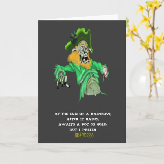 Zombie st. Patricks Day Karte (Gelbe Blume)