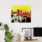Zombie-Stadt Poster (Heimbüro)