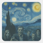 Zombie Starry Night Sticker (Vorderseite)