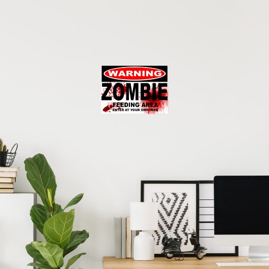 ZOMBIE-STRASSENZEICHEN POSTER (Heimbüro)