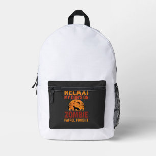 Zombie-Streifenhörnchen-Halloween Bedruckter Rucksack