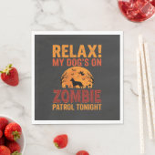 Zombie-Streifenhörnchen-Halloween Serviette (Beispiel)
