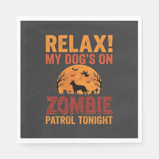 Zombie-Streifenhörnchen-Halloween Serviette (Vorderseite)
