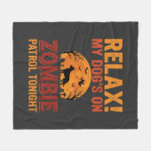 Zombie-Streifenpolizei-Hund Halloween Fleecedecke (Vorderseite (Horizontal))