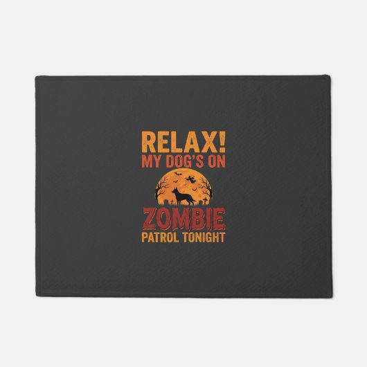 Zombie-Streifenpolizei-Hund Halloween Fußmatte (Vorderseite)