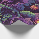 Zombie sucht nach Gehirnen Geschenkpapier (Ecke)