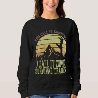 Zombie Survival Training Camping Vintage Retro Hal Sweatshirt