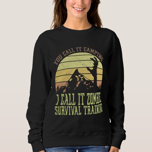 Zombie Survival Training Camping Vintage Retro Hal Sweatshirt (Vorderseite)