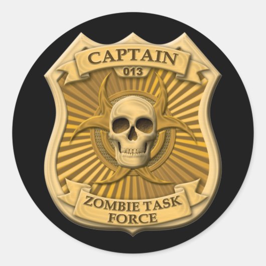 Zombie Task Force - Captain Abzeichen Runder Aufkleber (Vorderseite)