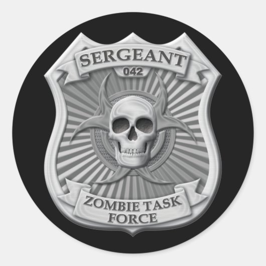 Zombie Task Force - Sergeant Abzeichen Runder Aufkleber (Vorderseite)