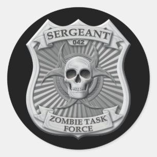 Zombie-Task Force - Sergeant Badge Runder Aufkleber