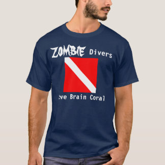 Zombie-Taucher-Liebe-Gehirn-Koralle (dunkel) T-Shirt