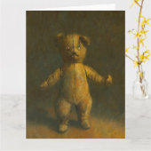 Zombie Teddy Bear Large Greetings Card Karte (Gelbe Blume)