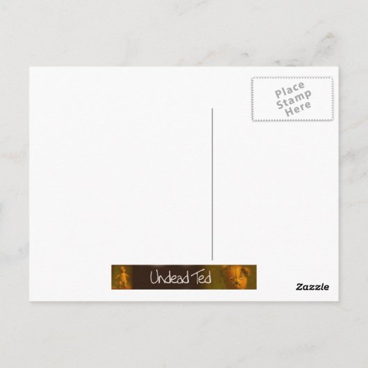 Zombie Teddy Bear Postcard Postkarte (Rückseite)