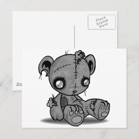 Zombie Teddy Bear Postkarte (Vorne/Hinten)