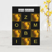 Zombie Teddy Greetings Card Karte (Gelbe Blume)
