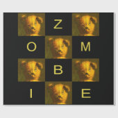 Zombie Teddy Wrapping Paper Geschenkpapier (Flach)