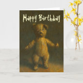 Zombie-Teddybär-Geburtstags-Karte Karte (Gelbe Blume)