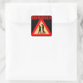 Zombie-Teens mit Handys Quadratischer Aufkleber (Tasche)