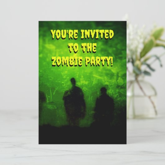 Zombie Theme Party Einladung (Stehend Vorderseite)