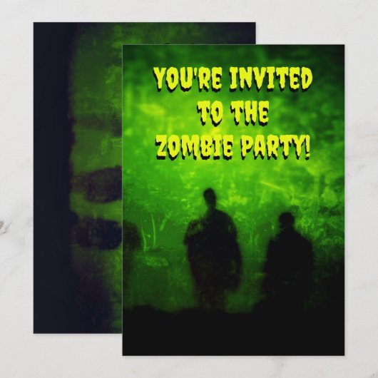 Zombie Theme Party Einladung (Vorne/Hinten)