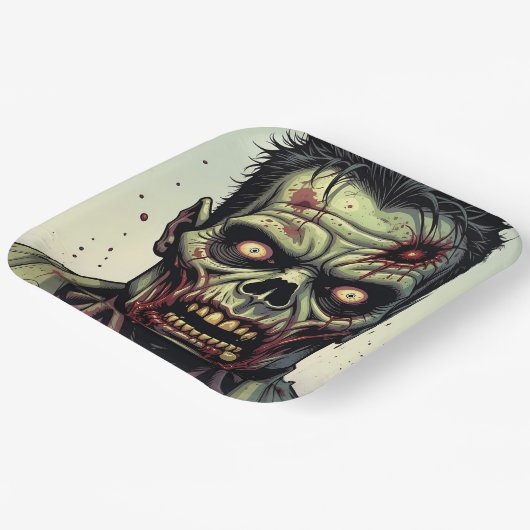 Zombie Themed Halloween-Party Pappteller (Gewinkelt)