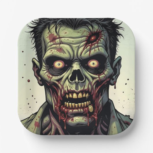 Zombie Themed Halloween-Party Pappteller (Vorderseite)