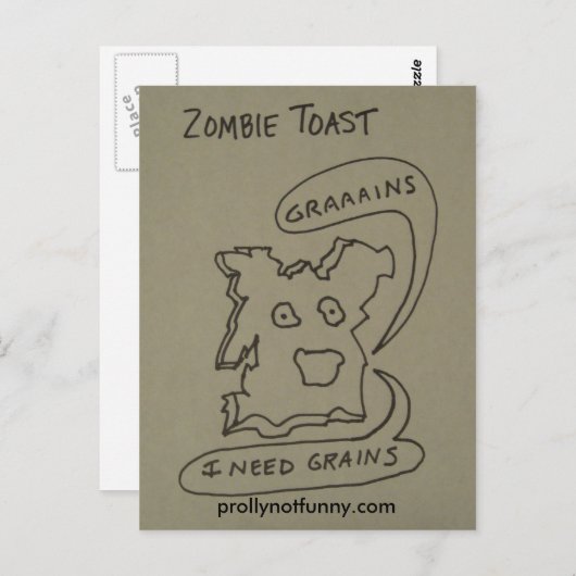 Zombie Toast Postkarte (Vorne/Hinten)