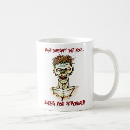 Zombie, todmüde Verzerrungen Kaffeetasse (Rechts)