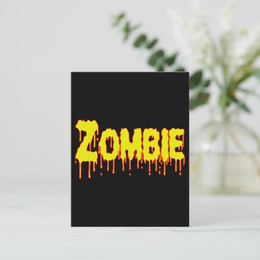 Zombie Tropfen Postkarte (Stehend Vorderseite)